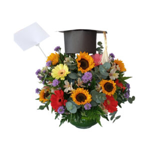 Graduación Floral En Pecera De Vidrio